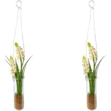 Creativ green Kunstblume CREATIV GREEN "Muscari in Hängevase", weiß, B:4cm H:35cm, Kunststoff, Kunstpflanzen
