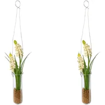 Creativ green Kunstblume CREATIV GREEN "Muscari in Hängevase", weiß, B:4cm H:35cm, Kunststoff, Kunstpflanzen
