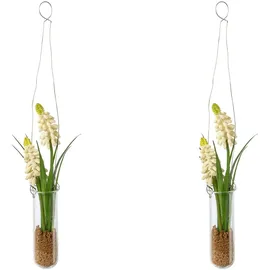 Creativ green Kunstblume CREATIV GREEN "Muscari in Hängevase", weiß, B:4cm H:35cm, Kunststoff, Kunstpflanzen