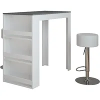 Vichy Vichy, Bartisch, Bartisch-Set Repose, Weiss/Anthrazit/Weiss, 57 x 117