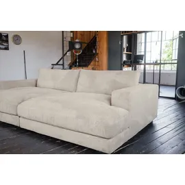 KAWOLA Big Sofa Madeline Cord cremeweiß