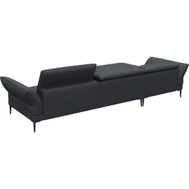 flexlux Eckcouch Kaltschaum 3-Sitzer Schwarz