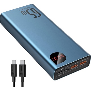 Baseus Power Bank, 20000mAh 65W Powerbank Schnellladefunktion USB C Input & Output, Externer Handyakkus für Laptop, MacBook, Surface, Steam Deck, ROG Ally, iPad, Switch, iPhone, Samsung Galaxy S23 etc