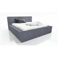 Mebloland A&J MöbelLand Polsterbett Dunkelgrau, Textil, 120x200 cm, Schlafzimmer,