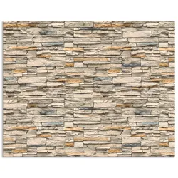 Küchenrückwand ARTLAND "Braune alte Ziegelmauer", beige (naturfarben), B:70cm H:55cm, Aluminium, Spritzschutzwände, Alu Spritzschutz mit Klebeband, einfache Montage