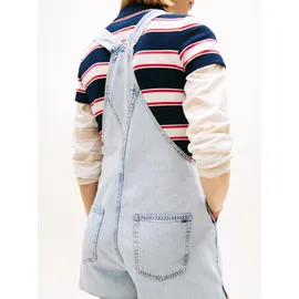 Tommy Hilfiger Kurzoverall TOMMY JEANS "MIA DUNGAREE SHORT EXT BJ6014", Damen, Gr. XS (34), N-Gr, denim light, Denim/Jeans, Obermaterial: 100% Baumwolle, unifarben, relaxed fit kurz, Overalls Kurzoverall, im lässigen Latzhosen-Design