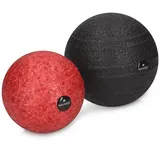 Navaris Faszienball Set - 2x Massageball Faszien Ball zwei Größen - Bälle zur Massage von Nacken Schulter Rücken - Rot