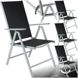 Tectake Gartenstuhl Marilena 67 x 56 x 105 cm silber 4 St.