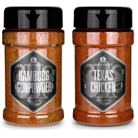 Ankerkraut Hamburg Gunpowder, 200g im Streuer, Gewürzmischung Universalgewürz zum Zubereiten von Fleisch & Texas Chicken BBQ Rub, 230g