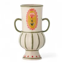 Bloomingville Odina Vase, Grün, Steingut