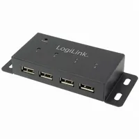 Logilink Wallmount USB-Hub, 4x USB-A 2.0, USB 2.0 Mini-B [Buchse] (UA0141A)