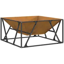 vidaXL - Feuerplatz Braun 80 X 80 X 40 Cm Witterungsbeständiger Stahl