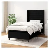 Lattenrost mit Matratze, Schwarz, 90 x 190 cm, Stoff, Plattformbett mit Lattenhalter, einfache Montage, für Schlafzimmer, Erwachsene