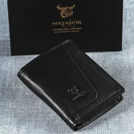 Matador Leder Herren Geldbörse Portemonnaie Brieftasche Schwarz