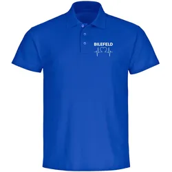 multifanshop Poloshirt - Bielefeld - Herzschlag - Druck weiß - Polo