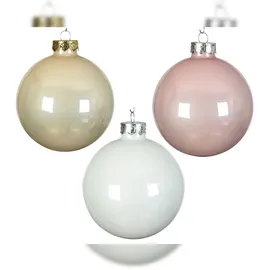 kaemingk bv Weihnachtskugeln Glas Christbaumkugeln Set rosa perle