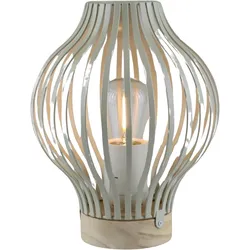 LED Dekolicht AM DESIGN "LED Laterne natur, bauchig, mit Timer", beige (natur), H:20,3cm Ø:15,4cm, Lampen, Batteriebetrieb