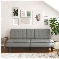 dorel home Schlafsofa MAINE, Kinosofa mit Relax- und Bettfunktion, 2 Getränkehalter, Liegefläche 190 x 110 cm, Webstoff und Kunstleder grau