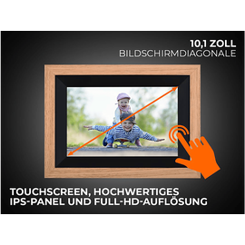 Rollei Smart Frame WiFi 105 mit App-Funktion Digitaler Bilderrahmen, 25,53 cm, 1200 x 1920p, Wooden Schwarz