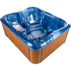 Whirlpool Outdoor blau mit LED rechteckig 215 x 180 cm ARCELIA