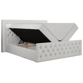 MKS Meble Boxspringbett 200 x 200 cm H4 Weiß