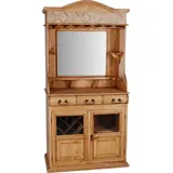 Mexico Barschrank mit Spiegel und Marmor Massivholz Pinie  Mexiko Möbel Mexikanisch