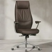 KADIMA DESIGN Chefsessel Echtleder Braun