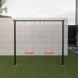 QLS Doppelschaukel aus Stahl Grau