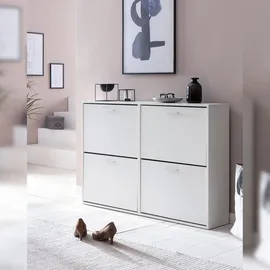 FineBuy Schuhkipper 120 x 81 x 24 cm geschlossen / weiß