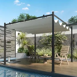 Outsunny Pergola 3 x 3 m Cremeweiß