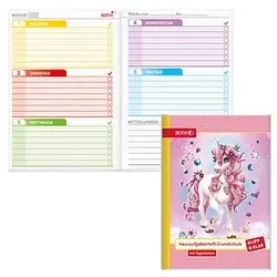 ROTH Hausaufgabenheft Einhorn Beauty Klipp & Klar liniert A5 ohne Rand, 96 Blatt