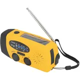 Hand Crank Solar Radio Multifunktionales Notfallradio LED Radio mit Taschenlampe für Outdoor Camping ABS Material 12.8 x 6 x 4.5 cm (Europäisches Modell)