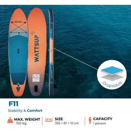 Wattsup SUP Board F11 335 x 81 x 15 cm blau
