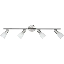 JUST LIGHT Deckenleuchte "JULIA LED", silber (silberfarben), B:92cm T:18cm, Lampen, wechselbares LED Leuchtmittel, Deckenstrahler