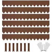 JonesHouseDeco Rasenkante Metall 6 M x15,24 cm Höhe Rasenkante Metall Wetterbeständiger Corten Rost Stahl Rasenkante Wartungsfrei mit 7 Clips und Handschuhen 7KG Verdicken Windschutz