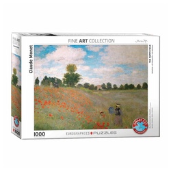 EUROGRAPHICS Puzzle Mohnfeld von Claude Monet, 1000 Puzzleteile bunt