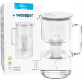 Wessper Wasserfilterkanne Glas Weiß 3 L