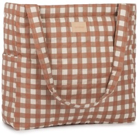 Nobodinoz - Hyde Park Tasche XXL, wasserfest, terracotta checks