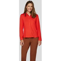 Klassische Bluse RABE "Rabe Elegante Bluse – Stilvoll und Komfortabel", Damen, Gr. 50, orange, 92%Viskose 8%Elastan, unifarben, feminin, gerade, Langarm, Blusen
