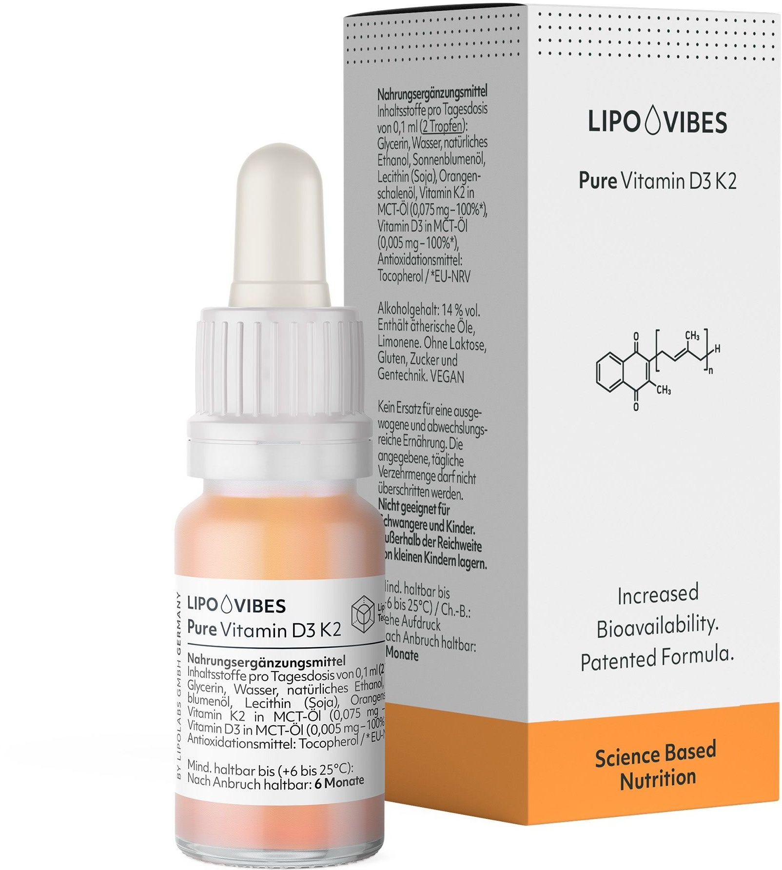 LipoVibes Vitamin D3 K2 - 'Sonnenvitamin“ mit wichtiger Funktion Tropfen 10 ml