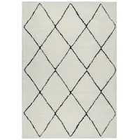 MERINOS Maschinenwebteppich IDEAL SHAGGY, Weiß - Schwarz - 160