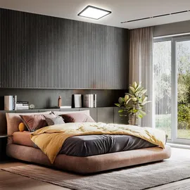 B.K.Licht LED Deckenlampe RGB dimmbar, Fernbedienung, RGB+W Schwarz