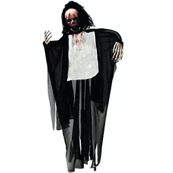 Crazy Ghost - animierte Halloween Figur 95cm - Bewegung, blinkende Augen + Geräu...