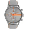 Quarzuhr OOZOO, grau, Armbanduhren, Herren, Armbanduhr, Herrenuhr, Lederarmband, Chrono-Look