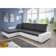 Sofnet Ecksofa mit Schlaffunktion Faris - Couch mit Bettkasten, Big Sofa, Sofagarnitur, Couchgarniitur, Polsterecke (Weiß + Dunkelgrau (Madryt 120 + Inar... - Weiß/Dunkelgrau