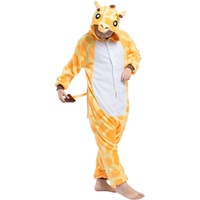 Pyjamas Kigurumi Jumpsuit Onesie Mädchen Junge Kinder Tier Karton Halloween Kostüm Sleepsuit Overall Unisex Schlafanzug Winter, Giraffe