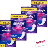 Always dailies | Extra Protect | Long Plus | Slipeinlagen Damen 54er Giga Pack (Long Plus 54er, 4er Pack) + Zama4Zingo Karte