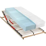 Visionight Matratzenset, Holz, Kunststoff, 2-teilig, Birke, Buche, Schichtholz, H3, 7-Zonen, Höhe ca. 21 cm, 90x190 cm, Grüner Punkt, Fkt, Made in Germany, Oeko-Tex® Standard 100, V-Label Vegan, Härtegradauswahl, Bezug abnehmbar/waschbar, Ober- und Unterseite versteppt, für Hausstauballergiker geeignet, wendbar, optimale Belüftung, verstellbare Lattenroste Tragegriffe, atmungsaktiv, schadstoffgeprüft, aktive Schulterzone, antibakteriell, alternative Größen erhältlich, Wendematratze, rundum abnehmbar,bewegliche Leistenlagerung, Federleisten mit Duokappen, Mittelgurt, individuelle Liegehärteeinstellung, verstellbar, erhältlich, Schlafzimmer, Matratzen Shop, Matratzensets