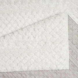 Carpet City Teppich Wohnzimmer Hochflor Creme - 80x150 cm - Hochtief-Muster, 3D-Effekt Bordüre - Bettvorleger Schlafzimmer Teppiche Boho, Skandi