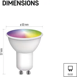 EMOS GoSmart LED-Reflektorlampe, MR16 ZigBee 4,8W Ersatz für 35W, Helligkeit 400 lm, RGB, Lichtfarbe 2700-6500 K, ZigBee Gateway, kompatibel mit Tuya GoSmart-App, Sprach-Assistant, GU10 Sockel, Weiß